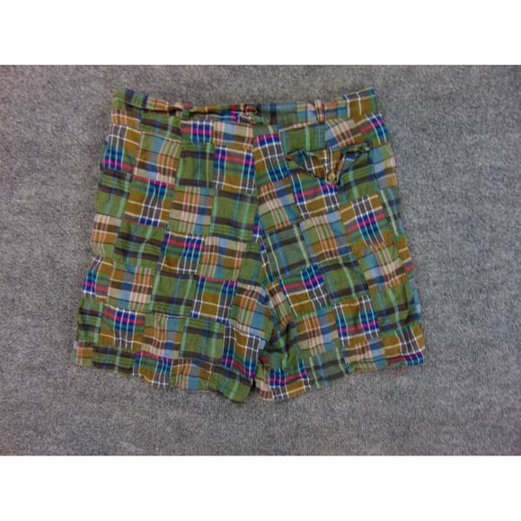 Thornton Bay Shorts Mens 34 Patchwork Madras Plaid Preppy Cotton Casual - Picture 2 of 8